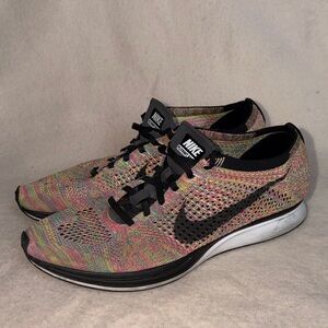 Nike Flyknit Racer Waffleskin Racing Road Shoes Mens Size 11.5 Multicolored